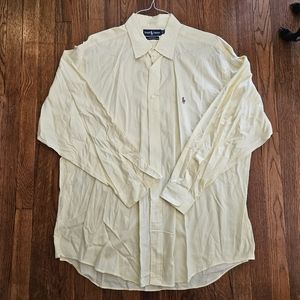 Mens Yellow Ralph Lauren Yarmouth button up shirt 17.5 -35
